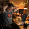 Merge Conflict Detected Git developer t-shirt with heart branch graphic for software engineers