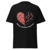 Merge Conflict Detected Git developer t-shirt in black with heart branch graphic for software engineers