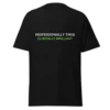 Professionally Tired Clinically Brilliant black nurse t-shirt with funny RN quote design