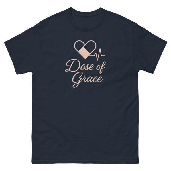 Dose of Grace Nurse T-Shirt in navy with graceful healthcare worker quote design