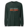 unisex-long-sleeve-tee-heather Lift Heavy Walk Funny Sweatshirt | Funny Gym Gear