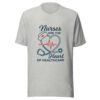 Nurses Heart of Healthcare nurse appreciation t-shirt in athletic heather for registered nurses and RNs Nurses Heart of Healthcare nurse appreciation t-shirt in athletic heather for registered nurses and RNs