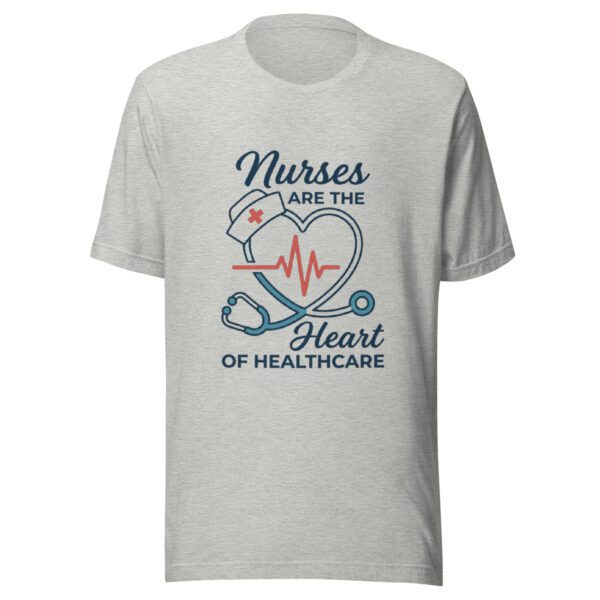 Nurses Heart of Healthcare nurse appreciation t-shirt in athletic heather for registered nurses and RNs Nurses Heart of Healthcare nurse appreciation t-shirt in athletic heather for registered nurses and RNs