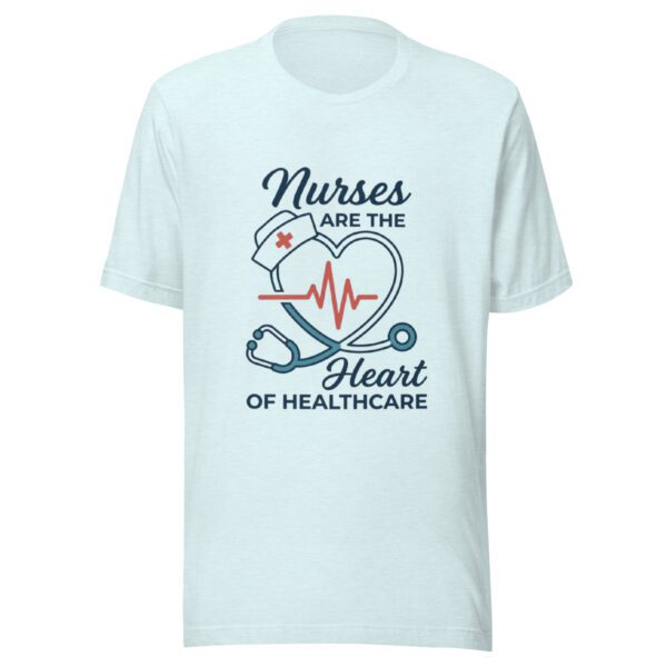 Nurses Heart of Healthcare nurse appreciation t-shirt in heather ice blue for registered nurses and RNs Nurses Heart of Healthcare nurse appreciation t-shirt in heather ice blue for registered nurses and RNs