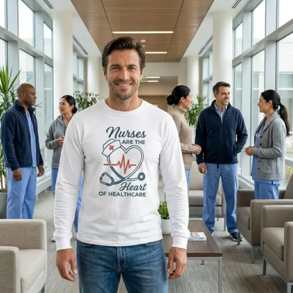 Nurses heart healthcare long sleeve tee Nurses heart healthcare long sleeve tee