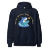 Bugs Can Wait Hoodie in navy with funny coding and debugging quote