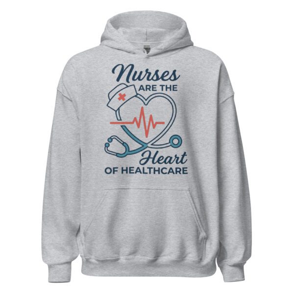Nurses Heart Healthcare Hoodie in sport grey for RNs LPNs and nursing students Nurses Heart Healthcare Hoodie in sport grey for RNs LPNs and nursing students