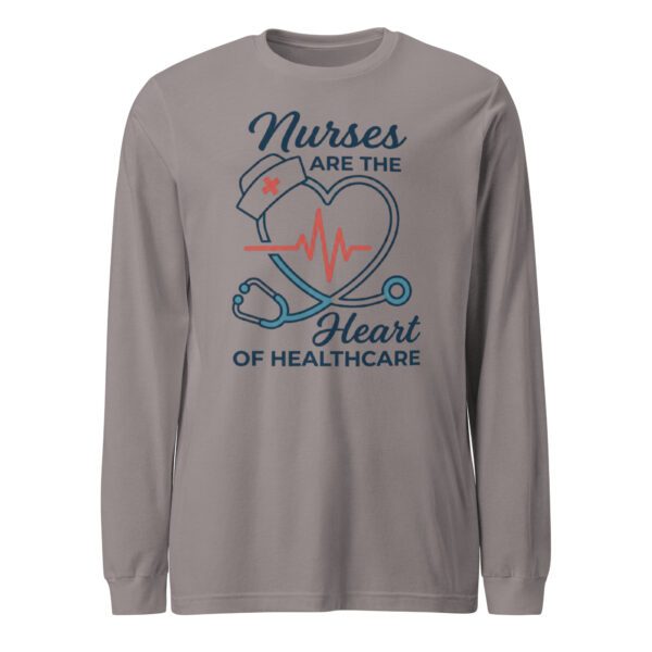 unisex-long-sleeve-tee-storm-front-6a402aee15993.jpg Nurses Heart Healthcare Long Sleeve Tee | Nurse Gift Shirt