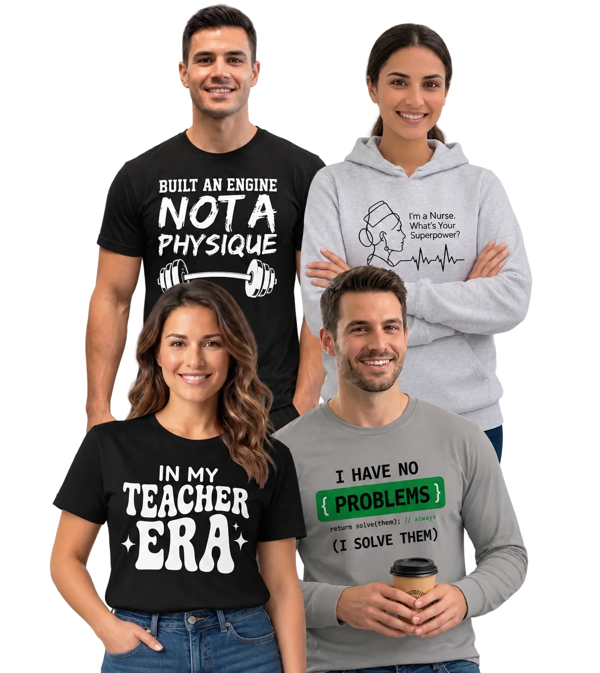 ThreadMint profession-inspired graphic apparel for developers nurses and fitness lovers
