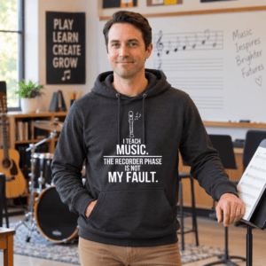 I Teach Music Recorder Phase Teacher Hoodie Model Mockup I Teach Music The Recorder Phase Is Not My Fault teacher hoodie model mockup