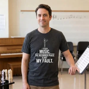 I Teach Music Teacher Shirt – Recorder Humor Tee I Teach Music funny music teacher T-shirt with recorder graphic