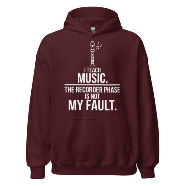 Music teacher gift hoodie with funny recorder classroom quote