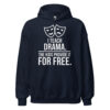 unisex-heavy-blend-hoodie-navy-front-6ab8f797b83b4.jpg I Teach Drama teacher hoodie for theatre educators