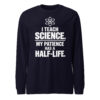 unisex-long-sleeve-tee-navy I Teach Science long sleeve teacher shirt front view