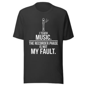 unisex-staple-t-shirt-dark-grey-front-6aa9ac51dba0f.jpg I Teach Music T-Shirt | Funny Music Teacher & Recorder Tee