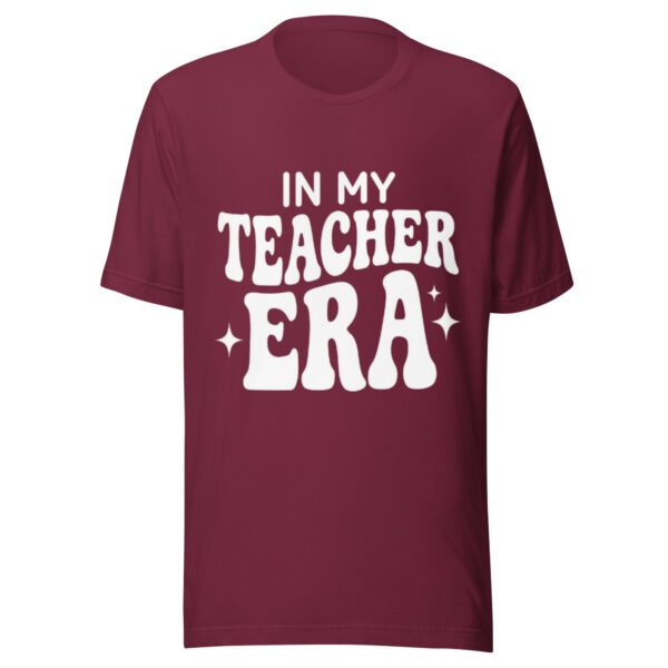 unisex-t-shirt-maroon In My Teacher Era T-Shirt | Funny Retro Teacher Tee