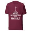 unisex-staple-t-shirt-maroon-front-6aa9ac51e0f65.jpg I Teach Music T-Shirt | Funny Music Teacher & Recorder Tee