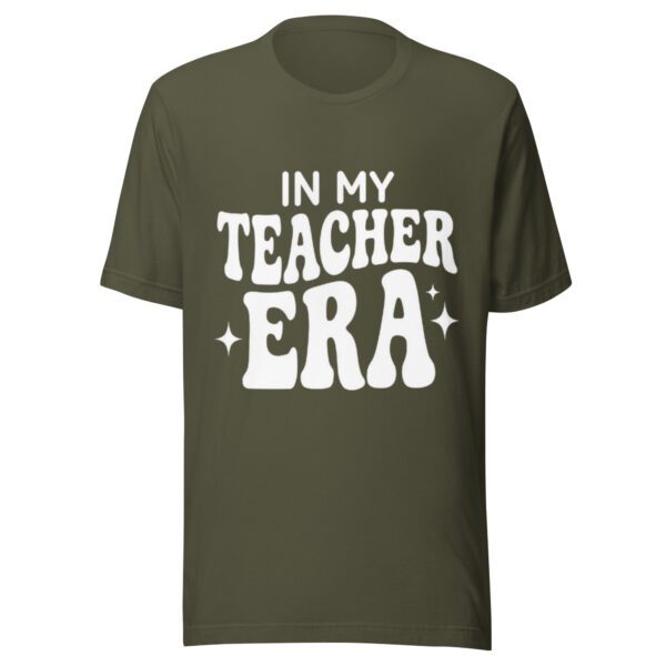 unisex-t-shirt-military-green In My Teacher Era T-Shirt | Funny Retro Teacher Tee