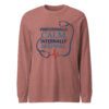 Heather Mauve nurse long sleeve shirt with Professionally Calm Internally Beeping front design